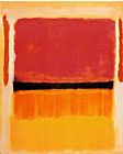 Black Canvas Paintings - Untitled Violet Black Orange Yellow on White and Red 1949
